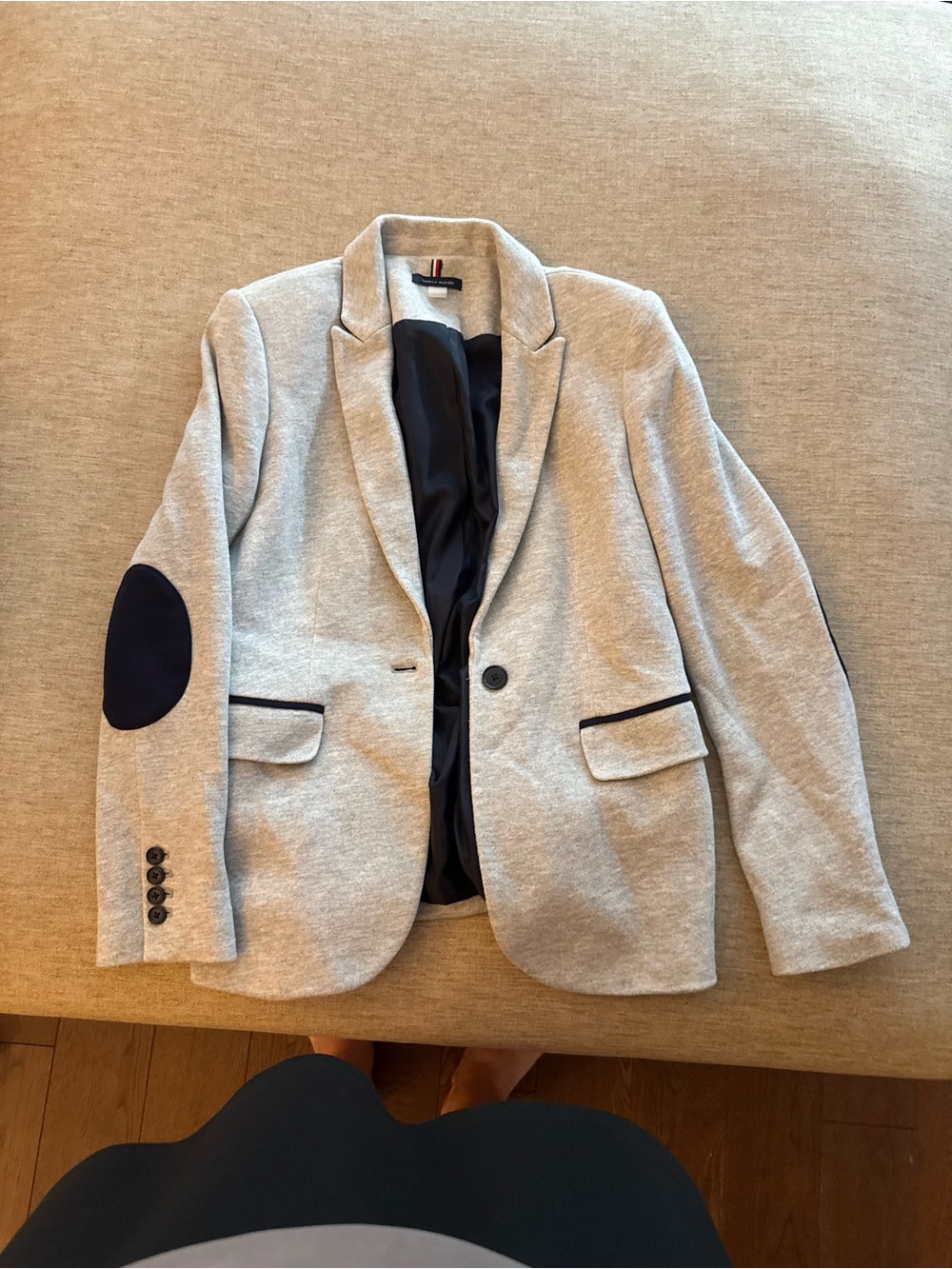 Tommy Hilfiger Light Gray Blazer with Red White Blue Trim
